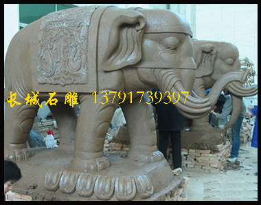 石雕大象寺院雕刻